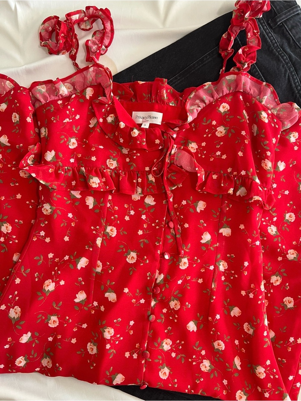 Privacy Please Red Ruffle Midi Dress ✨🍓 - Picture 2 of 5